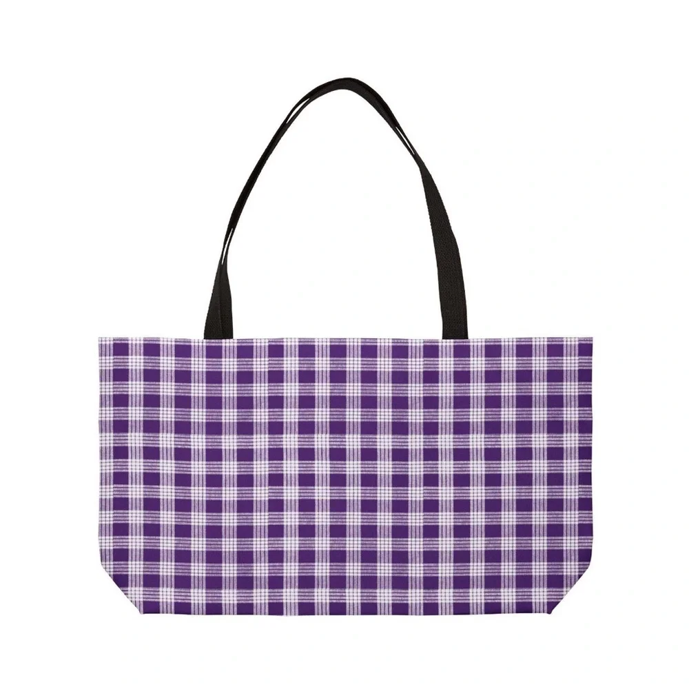 Purple Palaka Carry All Tote Bag - Picture 4 of 5